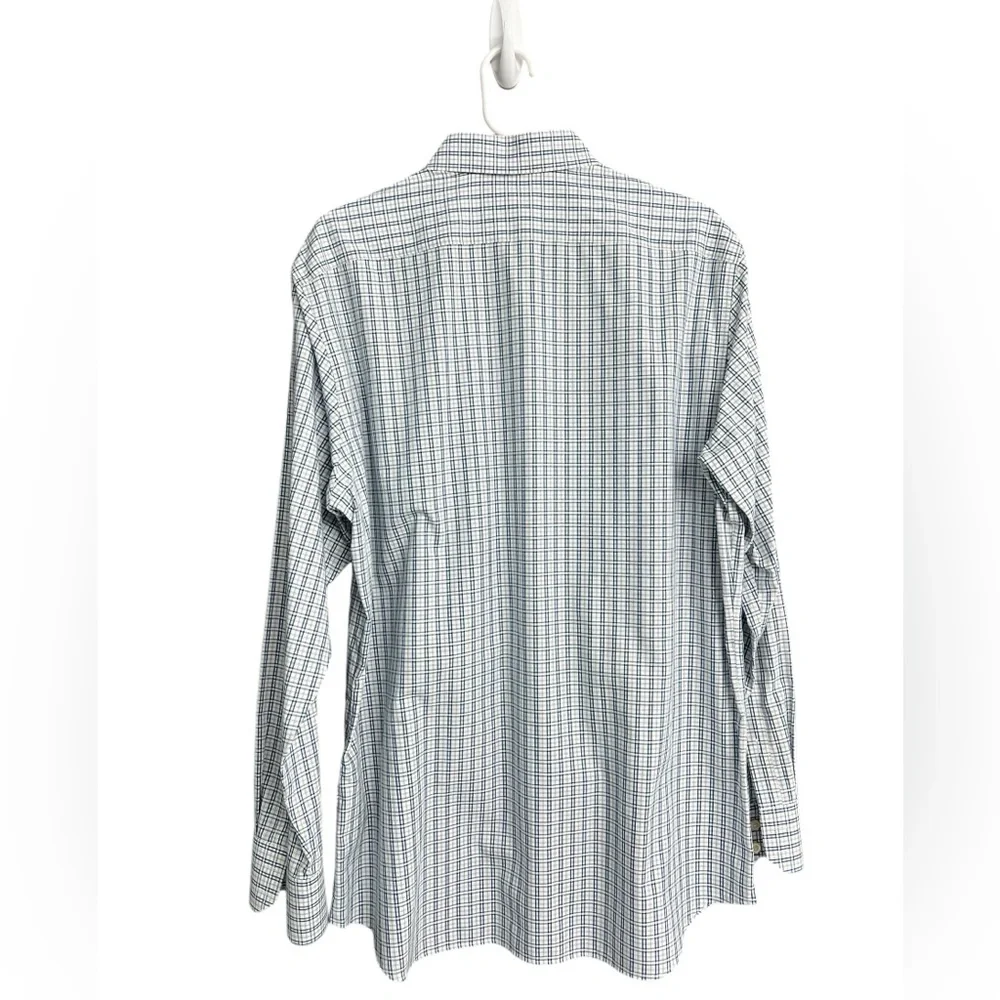 Banana Republic Non-iron slim fit long sleeve dress shirt Blue plaid‎ Size Large